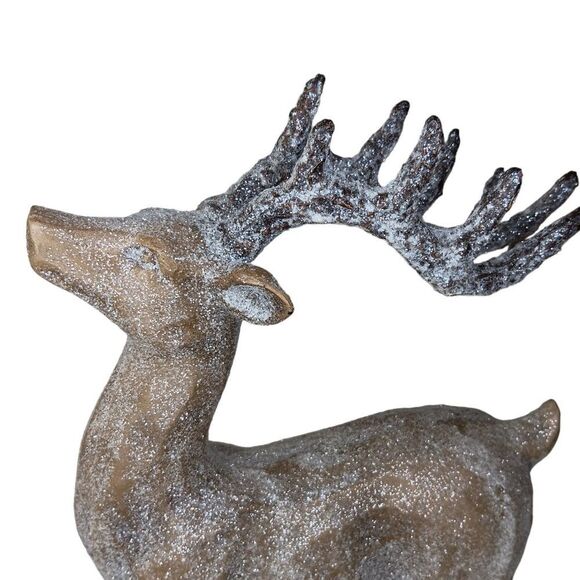 Reindeer Christmas Holiday Decor Glitter Standing Figurines - Picture 7 of 9